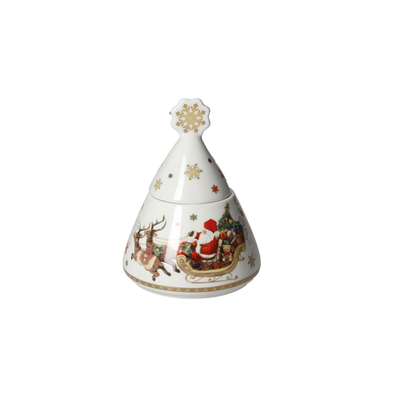 Zaharnita cu capac, Christmas, Brandani, 10.5x14 cm, portelan New Bone China - imagine 3